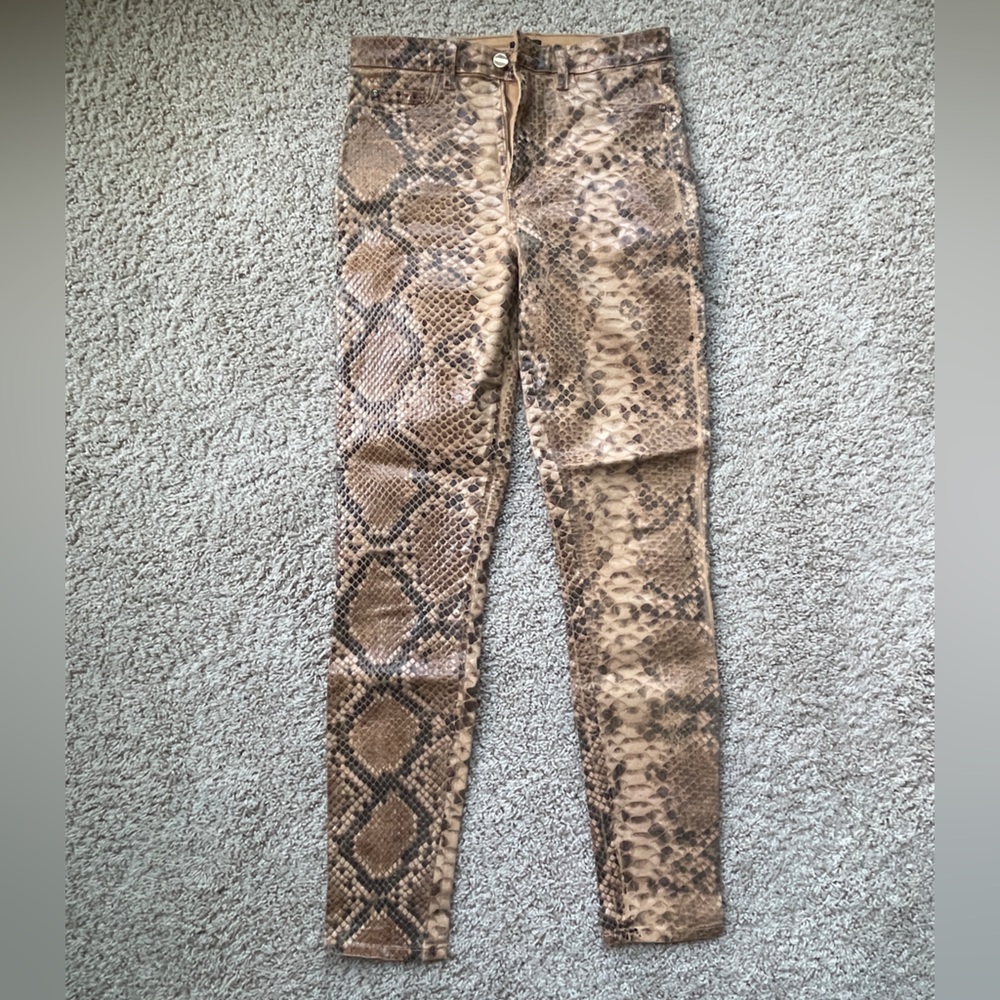 Marciano Faux Leather Python Print Skinny Jeans (Size 28)